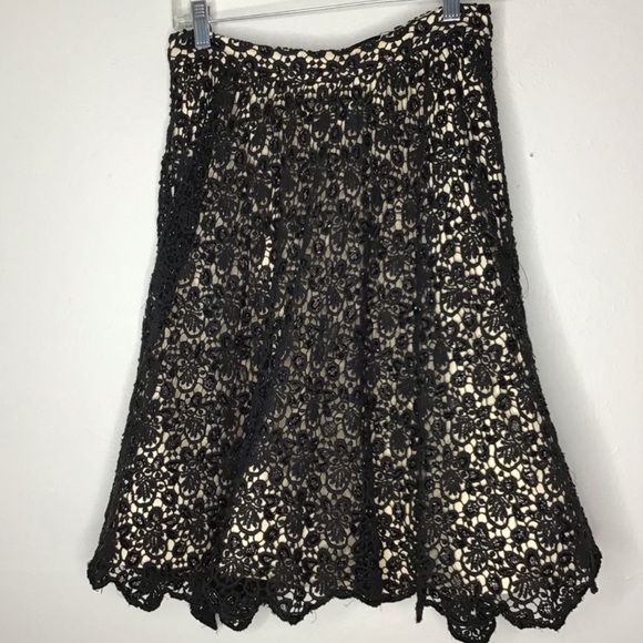 Alice + Olivia Dresses & Skirts - Alice + Olivia Black Beaded Lace Full A Line Skirt